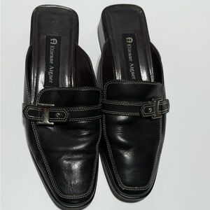 Etienne Aigner Women’s Black Leather Slip-On Loafers